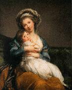 Elisabeth Louise Viegg-Le Brun self portrait with Her Daughter oil painting reproduction